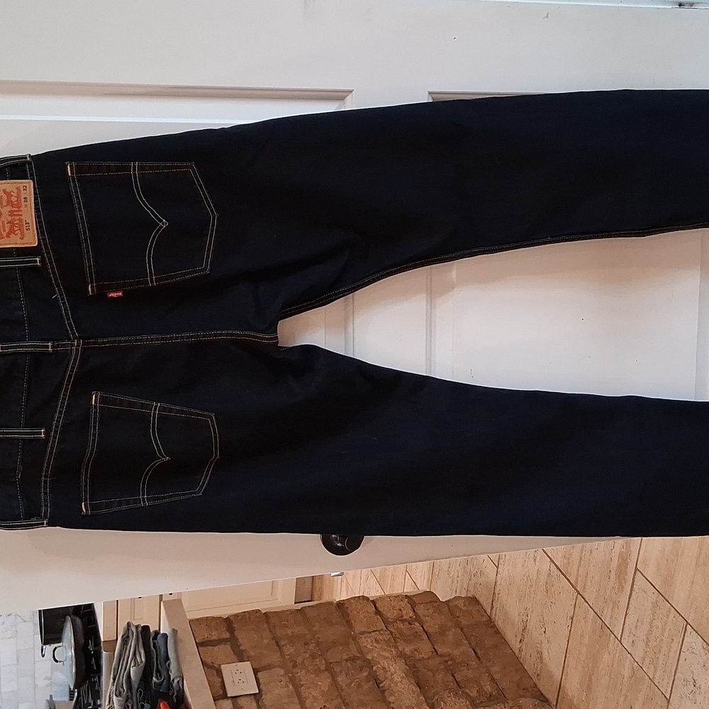 Levi Dark Wash 513 Size 38W 32L Men Jeans - Picture 4 of 7
